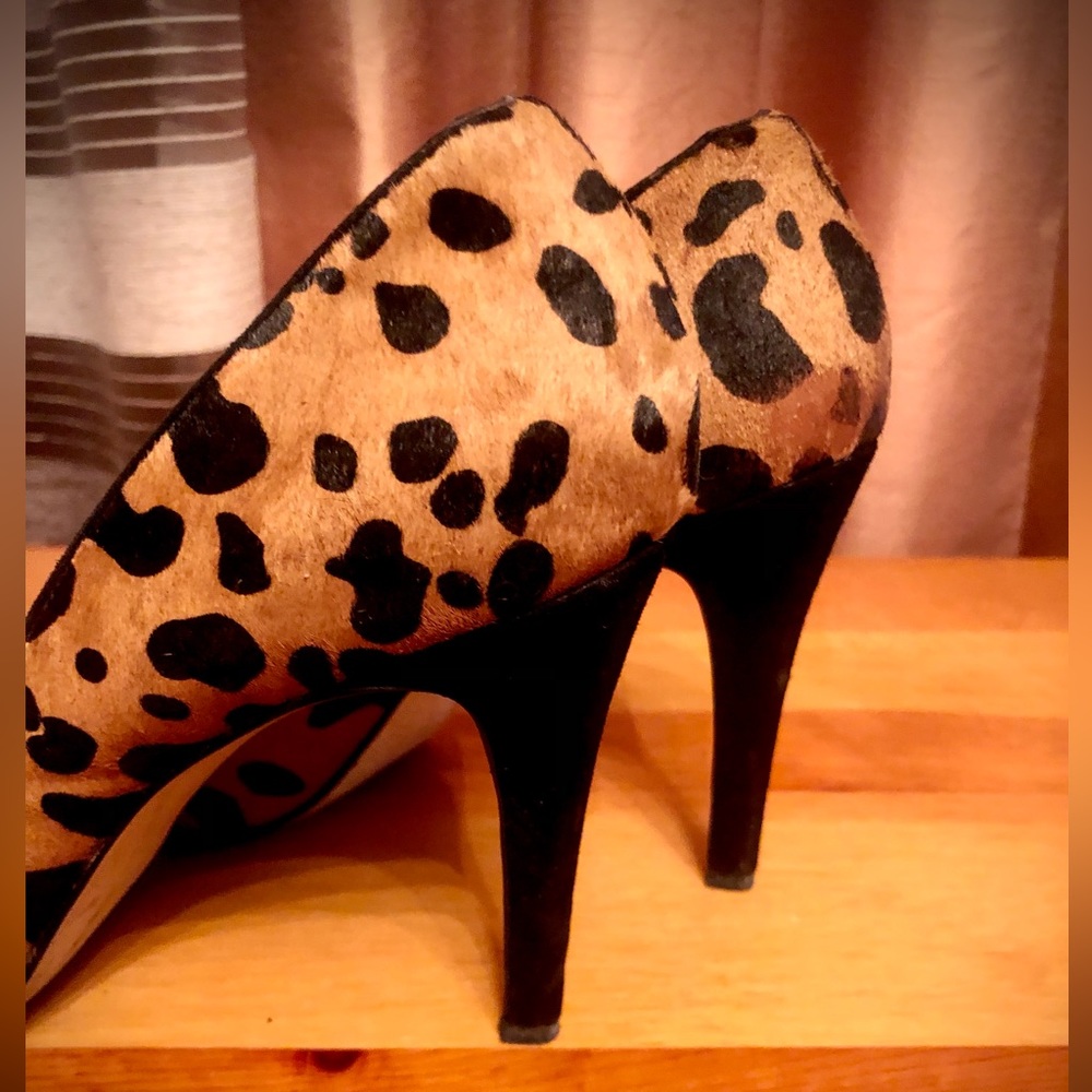 Guess by Marciano faux leather leopard pattern open toes Heels size 9 M - Picture 7 of 14